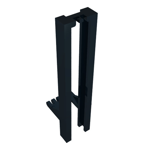 Forklift Mast Wide 1 × 2 Hinge Plate in Black
