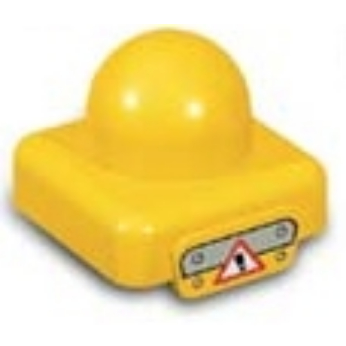 Primo Platte 1 × 1 mit Gefahrenwarnschild (bedruckt) in Gelb