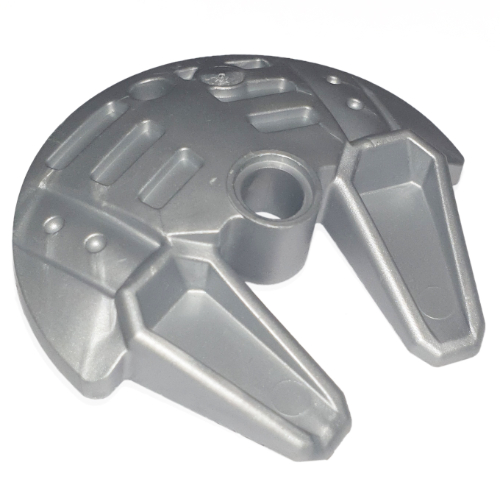 Large Figure Shield 5 × 5 with Dual Scoop Prongs Perlhellgrau