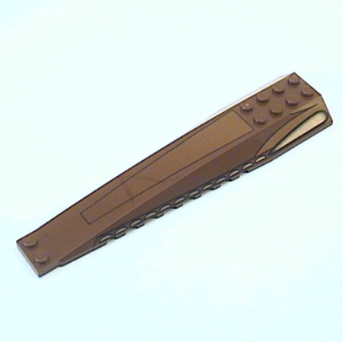 Brick Wedged, Curved 16 × 4 Triple, with Bronze and Black Geonosian Fighter Print Brown