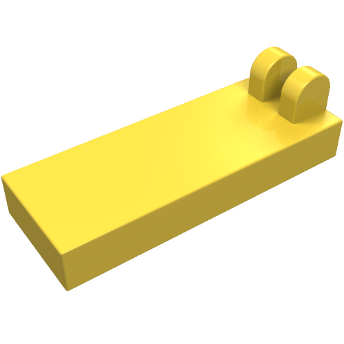 Hinge Tile 1 × 2 1/2 with 2 Fingers on Top Yellow