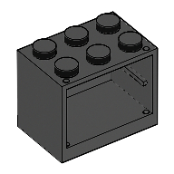 Cupboard 2 × 3 × 2 with Solid Studs Schwarz