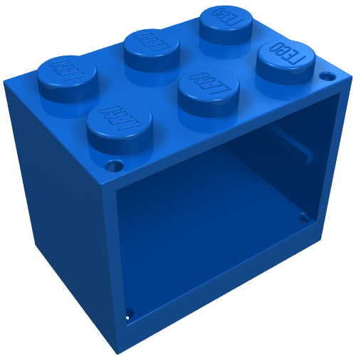 Cupboard 2 × 3 × 2 with Solid Studs Blau