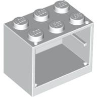 Cupboard 2 × 3 × 2 with Solid Studs Weiß