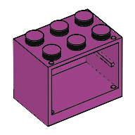 Cupboard 2 × 3 × 2 with Solid Studs Magenta