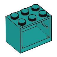 Cupboard 2 × 3 × 2 with Solid Studs Dark Turquoise