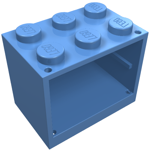 Cupboard 2 × 3 × 2 with Solid Studs Medium Blue