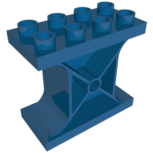 Duplo Support Brick 2 × 4 × 3 Blue