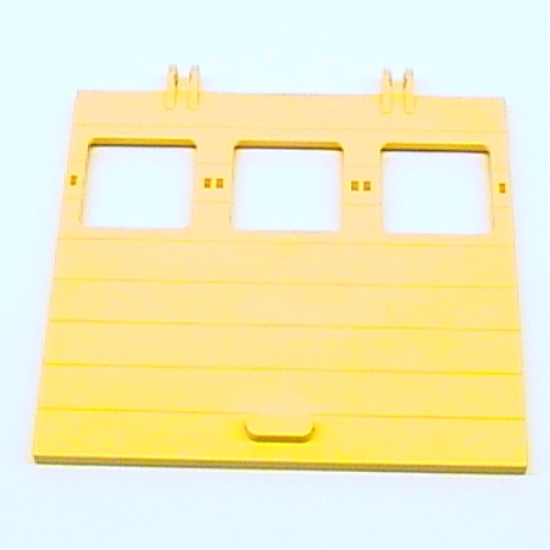 Garage Door 1 × 12 × 9 with Three Windows, Locking Dual 2 Finger Hinges Gelb