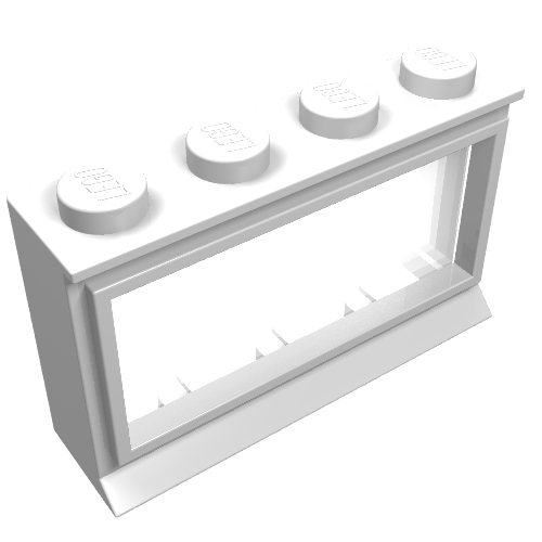 Window 1 × 4 × 2 Classic with Solid Studs [Complete] Weiß