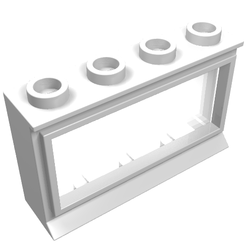 Window 1 × 4 × 2 Classic with Long Sill [Complete] Weiß