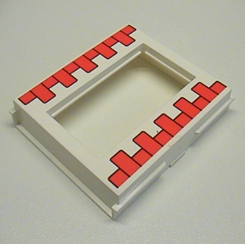 Door Frame 2 × 8 × 8 with Red Brick Print White