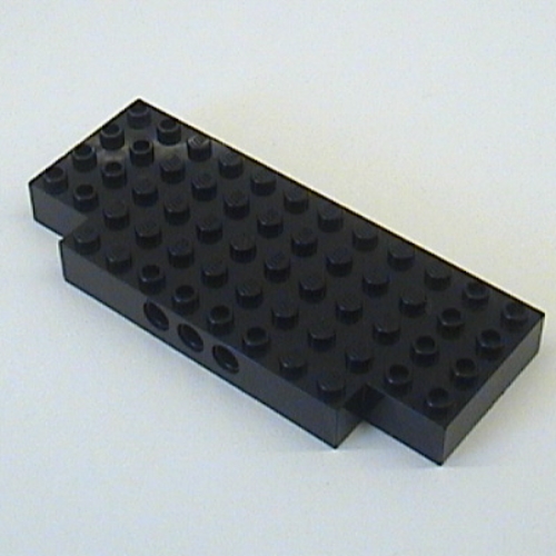 Brick Special 5 × 12 with Two 1 × 2 Cutouts, 3 Holes on Side Schwarz