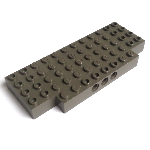 Brick Special 5 × 12 with Two 1 × 2 Cutouts, 3 Holes on Side Dunkelgrau