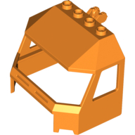 Windscreen 4 × 6 × 4 Cab with Hinge and 1 × 4 Bottom Cutout Orange