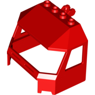 Windscreen 4 × 6 × 4 Cab with Hinge and 1 × 4 Bottom Cutout in Rot
