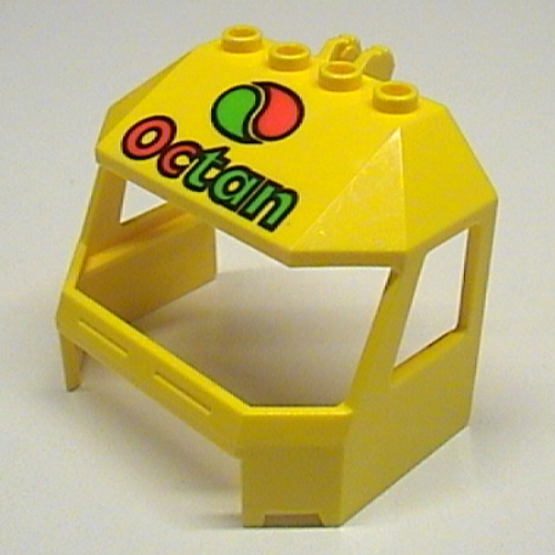 Windscreen 4 × 6 × 4 Cab with Hinge and 1 × 4 Bottom Cutout and Octan Print Yellow
