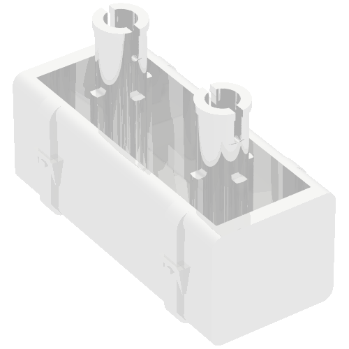 Fuel Tank 2 × 4 [Two Pins] Chrome Silver