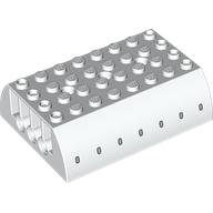 Brick Curved 8 × 6 × 2 Double with 7 Light Bluish grey Airplane Windows print Weiß