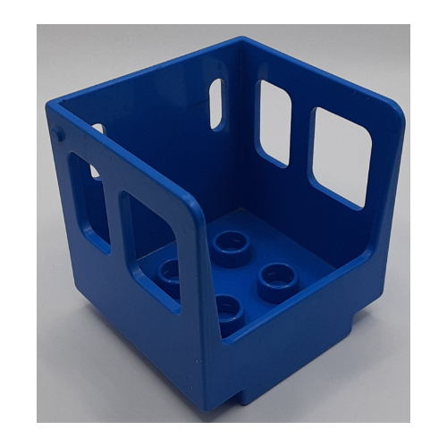 Duplo Train Steam Engine Cabin, Small Front Windows Blue