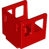 Duplo Train Steam Engine Cabin, Small Front Windows Red