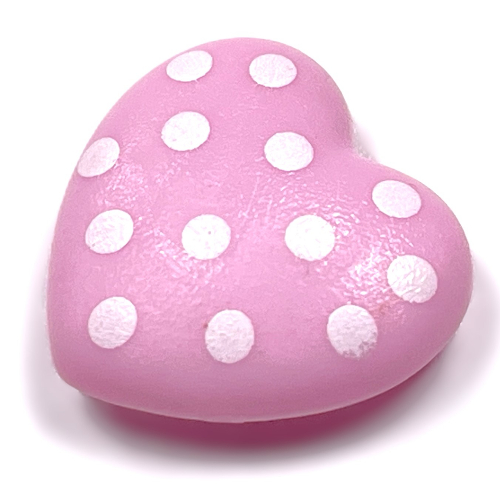 Clikits Icon, Heart 2 × 2 Large with Pin, White Spots Print Bright Pink