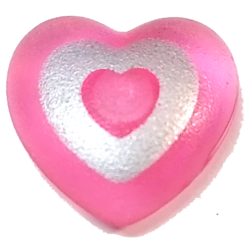 Clikits Icon, Heart 2 × 2 Large with Pin, Silver Heart Cutout Print Trans-Pink
