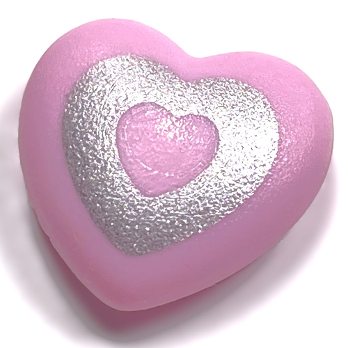 Clikits Icon, Heart 2 × 2 Large with Pin, Silver Heart Cutout Print Bright Pink