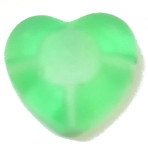 Clikits Icon, Heart 2 × 2 Small with Hole Trans-Light Green