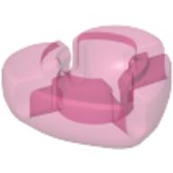 Clikits Icon, Heart 2 × 2 Small with Hole Transparent-Dunkelrosa