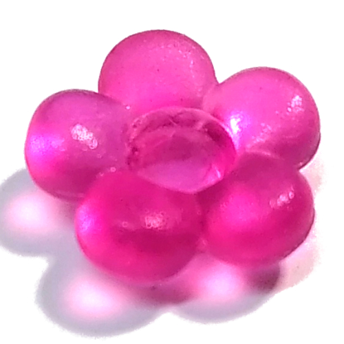 Clikits Symbol, Blume 2 × 2 klein, 5 Blütenblätter mit Pin [mattiert] Transparent-Dunkelrosa