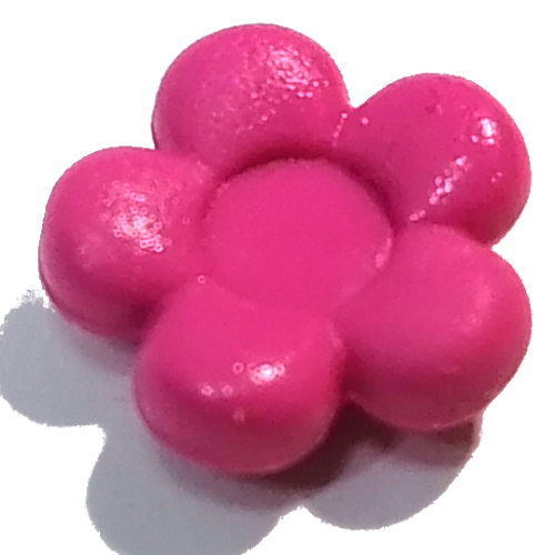 Clikits Icon, Flower 2 × 2 Small, 5 Petals with Pin [Frosted] Dark Pink
