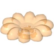 Clikits Icon, Flower 2 × 2 Large, 10 Petals with Pin [Frosted] Trans-Flame Yellowish Orange