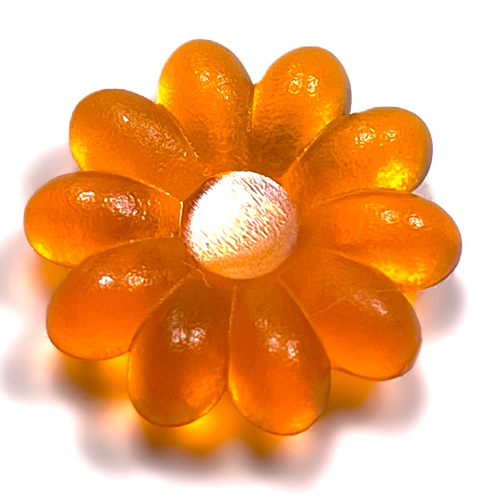 Clikits Icon, Flower 2 × 2 Large, 10 Petals with Pin [Frosted] Trans-Orange