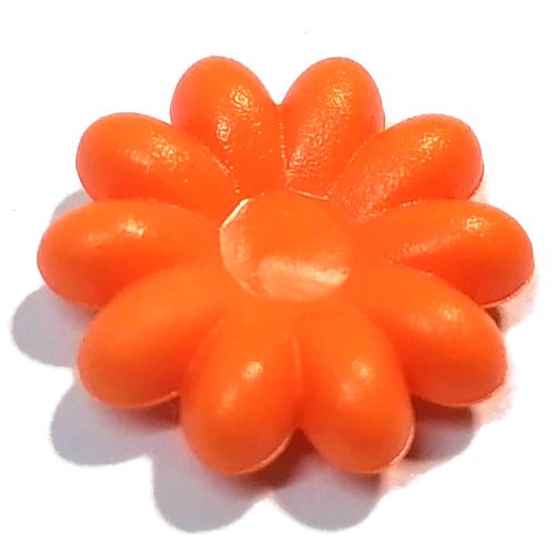 Clikits Icon, Flower 2 × 2 Large, 10 Petals with Pin [Frosted] Orange