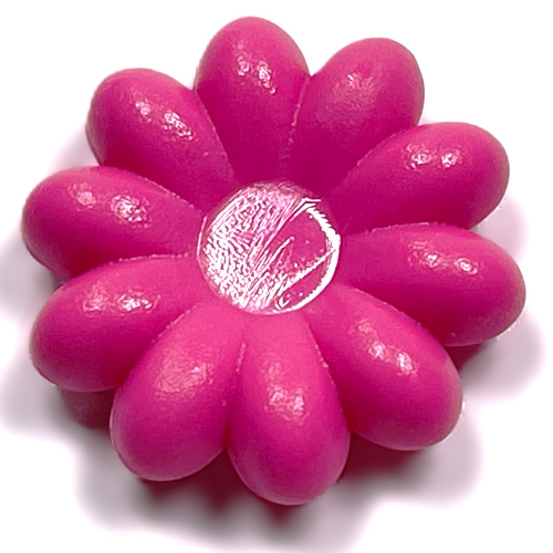 Clikits Icon, Flower 2 × 2 Large, 10 Petals with Pin [Frosted] Dark Pink