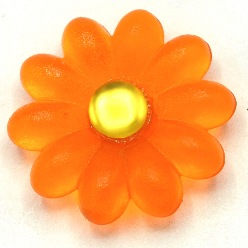 Clikits Icon, Flower 2 × 2 Large, 10 Petals with Pin, Trans-Yellow Center Cabochon