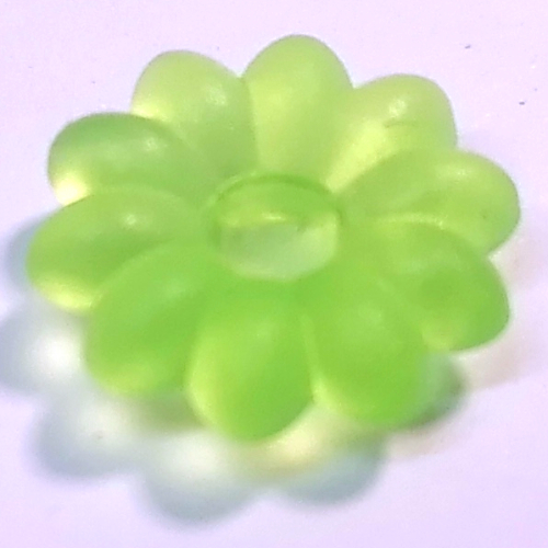 Clikits Icon, Flower 2 × 2 Small, 10 Petals with Pin [Frosted] Trans-Light Bright Green