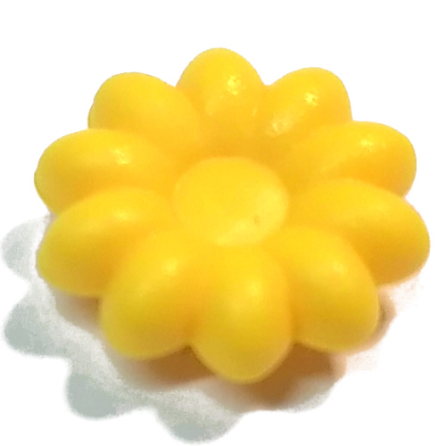 Clikits Icon, Flower 2 × 2 Small, 10 Petals with Pin [Frosted] Clikits Yellow
