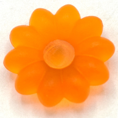 Clikits Icon, Flower 2 × 2 Small, 10 Petals with Pin [Frosted] Transparent-Orange