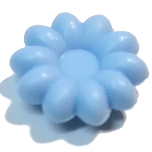Clikits Icon, Flower 2 × 2 Small, 10 Petals with Pin [Frosted] Leuchtendes Hellblau