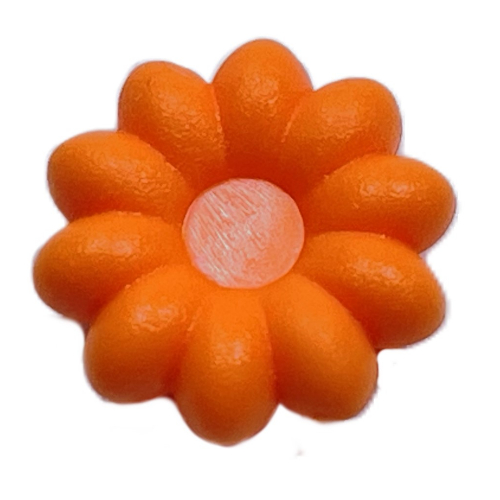 Clikits Icon, Flower 2 × 2 Small, 10 Petals with Pin [Frosted] Orange