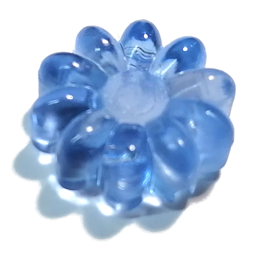 Clikits Icon, Flower 2 × 2 Large, 10 Petals with Hole Trans-Light Royal Blue