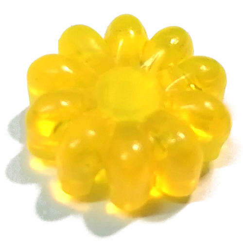 Clikits Icon, Flower 2 × 2 Large, 10 Petals with Hole Trans-Neon Yellow