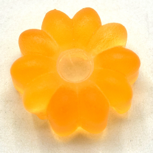 Clikits Icon, Flower 2 × 2 Small, 10 Petals with Hole [Frosted] Trans-Flame Yellowish Orange