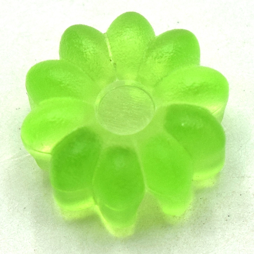 Clikits Icon, Flower 2 × 2 Small, 10 Petals with Hole [Frosted] Trans-Light Bright Green