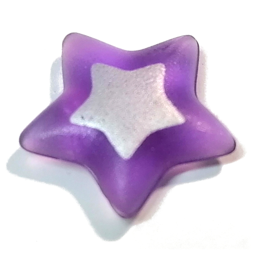 Clikits Icon, Star 2 × 2 Large with Pin, Silver Star Print White