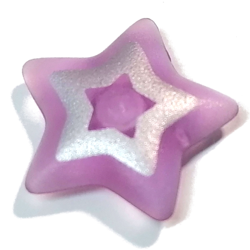 Clikits Icon, Star 2 × 2 Large with Pin, Silver Star Cutout Print Trans-Light Purple