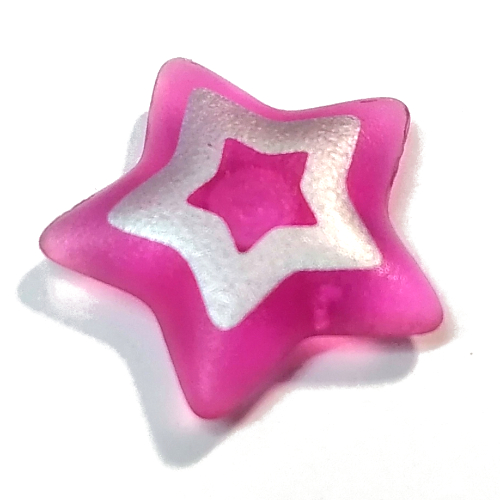 Clikits Icon, Star 2 × 2 Large with Pin, Silver Star Cutout Print Trans-Dark Pink