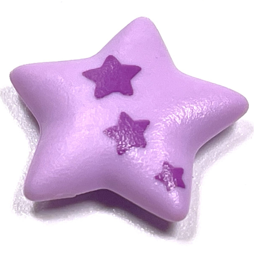 Clikits Icon, Star 2 × 2 Large with Pin, 3 Purple Stars Print Reddish Lilac